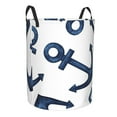 thumbnail image 2 of Balery Navy Blue Anchor Round Laundry Basket with Handles Waterproof Freestanding Laundry Hamper for Clothes Toys in the Dorm and Family-Medium, 2 of 8