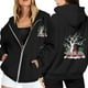 thumbnail image 1 of WILLBEST Sudadera Deportiva para Mujer Ladies' Christmas Printed Zipper Long Sleeved Pocket Adjuststring Casual Hooded Sweatshirt 1732 Grande, 1 of 8