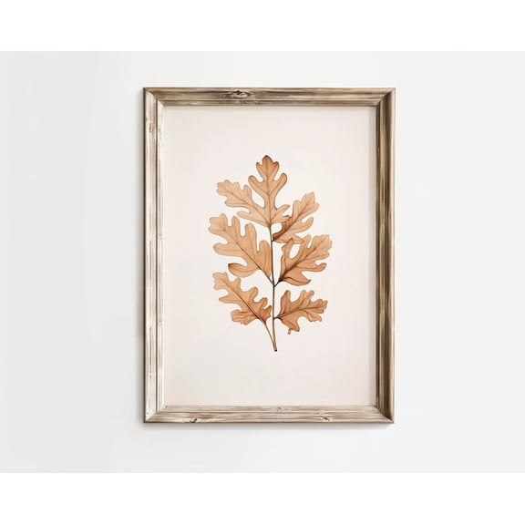 Neutral Autumn Botanical Leaf Fall Vintage Art Vintage Neutral Country Unframed Paper Print