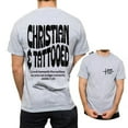 thumbnail image 5 of Unisex Christian Graphic T-Shirt, “Christian and Tattooed” Double-Sided Design, Vintage I Love Jesus Tee, Cotton Crew Neck, Sizes S–5XL, 5 of 7