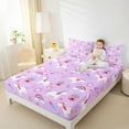 thumbnail image 4 of Castle Fairy Rainbow Unicorn 4 Pieces Queen Sheet Sets,Floral Rainbow Ultra Soft Flat Sheet,Princess Castle Queen Fitted Sheet for Girls,Breathable Home Decor, 4 of 7