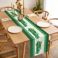 thumbnail image 3 of Saint Patrick's Day Table Runner 48 Inches Long Farmhouse Dress Scarves, Luck Leaves Car Green Buffalo Plaid Dining Tablerunner for Coffee Table/Kitchen Island/Party Décor, 13" x 48", 3 of 8