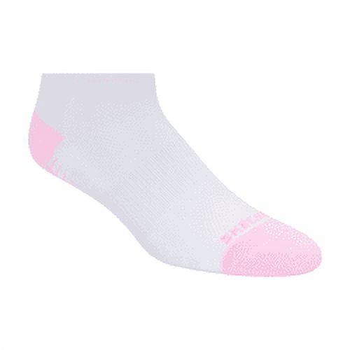 Skechers Kids Girls' 6 Pack 1/2 Terry Low Cut Socks, White/Light Pink, 9-11