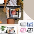 thumbnail image 2 of Clear Lunch Bag for Women and Men with Adjustable Shoulder Strap, Plastic Transparent Reusable Lunch Box with Front Zipper Pocket, Gray, 2 of 6