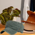 thumbnail image 3 of Slccxzc Flat Military Cap Adult Outdoor Sun Hat Green, 3 of 7