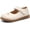01 Cream White, variant on Girl's Classic Mary Jane Flats School Uniform Shoes Dress Shoes Party Wedding Shoes