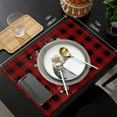 thumbnail image 6 of Christmas Placemats Set of 6 Red Truck Buffalo Plaid Checkered Table Mats for Dining Table, Christmas Table Decoration Holiday Place Mat Banquet Kitchen Dining Non Slip Washable, 6 of 6