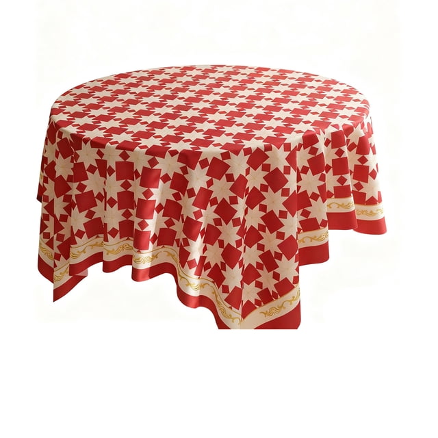 Nappe à Carreaux Festive 47x47 Pouces Noël Nouvel An Couverture de Table à Manger Design à Carreaux Rouges et Blancs pour Décoration de Cuisine Style A