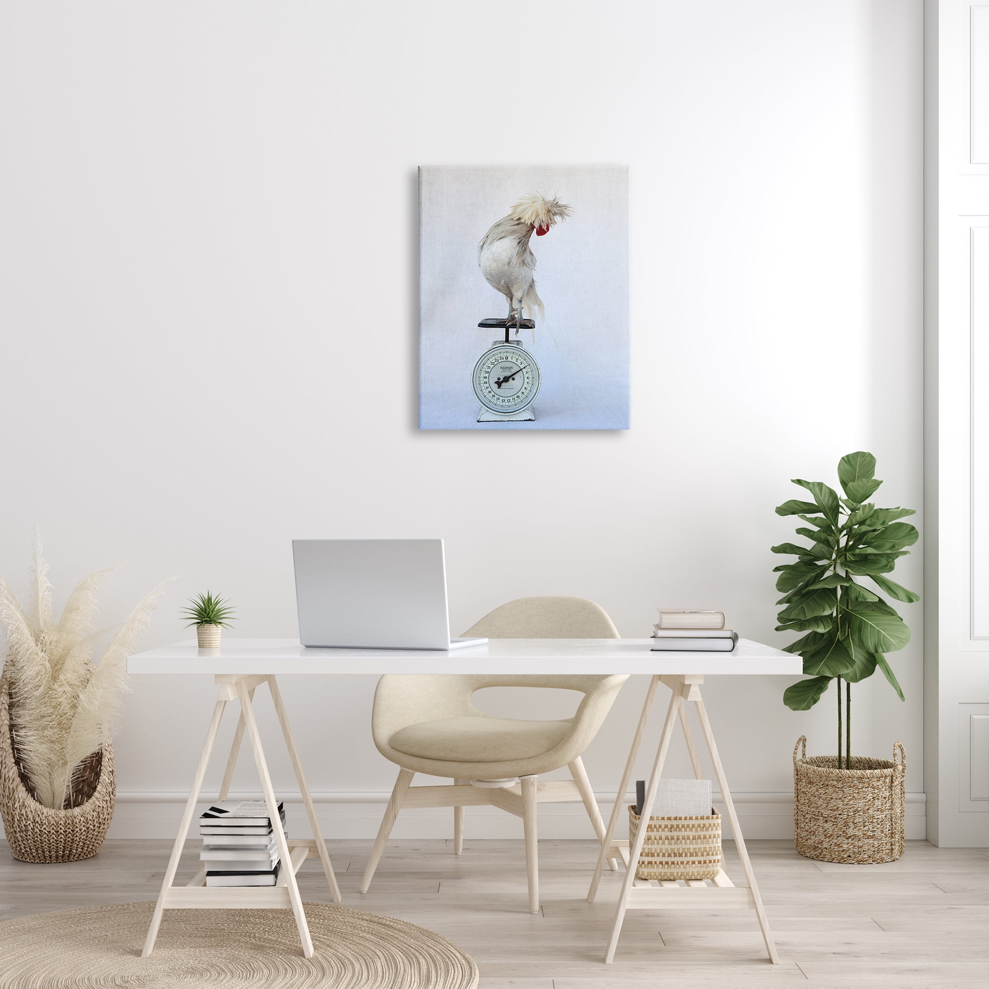 Stupell Industries White Bird Standing Vintage Kitchen Scale Photography Photograph Gallery Wrapped Canvas Print Wall Art, Design by Tania Soderman