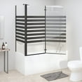 thumbnail image 5 of vidaXL Bathtub Shower Door Folding Bathtub Door Tub Enclosure Tempered Glass, 5 of 22