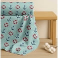 thumbnail image 4 of Soimoi Green Cotton Cambric Fabric Life Ring & Anchor Hook Nautical Print Fabric by Yard 56 Inch Wide, 4 of 7
