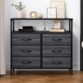 thumbnail image 5 of 6-Drawer Dresser for Bedroom with Shelves, 6 Foldable Drawers with Smooth Drawer Plastic Handles, Fabric Bins Cabinet, 5 of 5