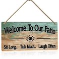 thumbnail image 1 of Letrero de madera para patio exterior MOUNTWOLF, 15 x 30 cm, Welcome, 1 of 6