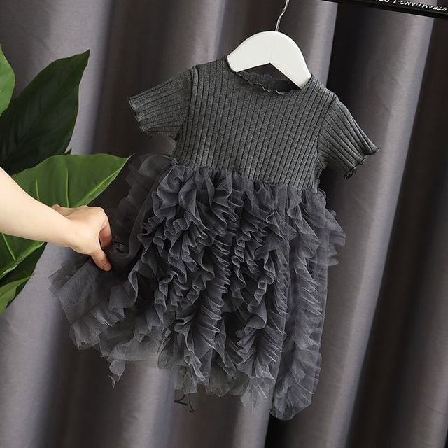 Robe Décontractée Rose pour Bébé Fille Vêtements Été 2023 Nouvelle Robe Princesse en Coton Lin Coréenne Col Rabattu