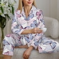 thumbnail image 6 of Uemuo Butterflies in Pastel Pattern Womens Pajama Sets,PJ Set for Women,Pajamas for Women Logo,Long Sleeve Pajama Set for Women,Soft Long Sleeve Top With Pants-Large, 6 of 9