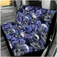 thumbnail image 3 of Binienty Skull Automotive Seat Covers Front Split Rear Purple Rose Floral Car Seat Covers with Safety Belt Pads Armrest Cover Headrest Cover Steering Wheel Cover Car Interior Decor Accessories, 3 of 8