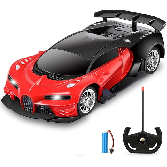 Amdohai Remote Control Car for Kids - 1/16 Scale Electric Remote Toy Racing, with Led Lights Rechargeable High-Speed Hobby Toy Vehicle, RC Car Gifts for 4 5 6 7 8 9 Years Boys Girls (Red)