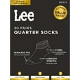 thumbnail image 6 of Lee Iconic Originals Quarter Low Cut Socks, 10-13, Heather Grey, 20-Pack, 6 of 7