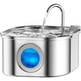 thumbnail image 1 of Cat Water Fountain .L/oz Automatic Stainless Steel Pet Fountain Water Levels Window can be Checked Dog Water Dispenser UltraQuiet Pump for Multiple Pets ( Filters & Sponge, 1 of 5