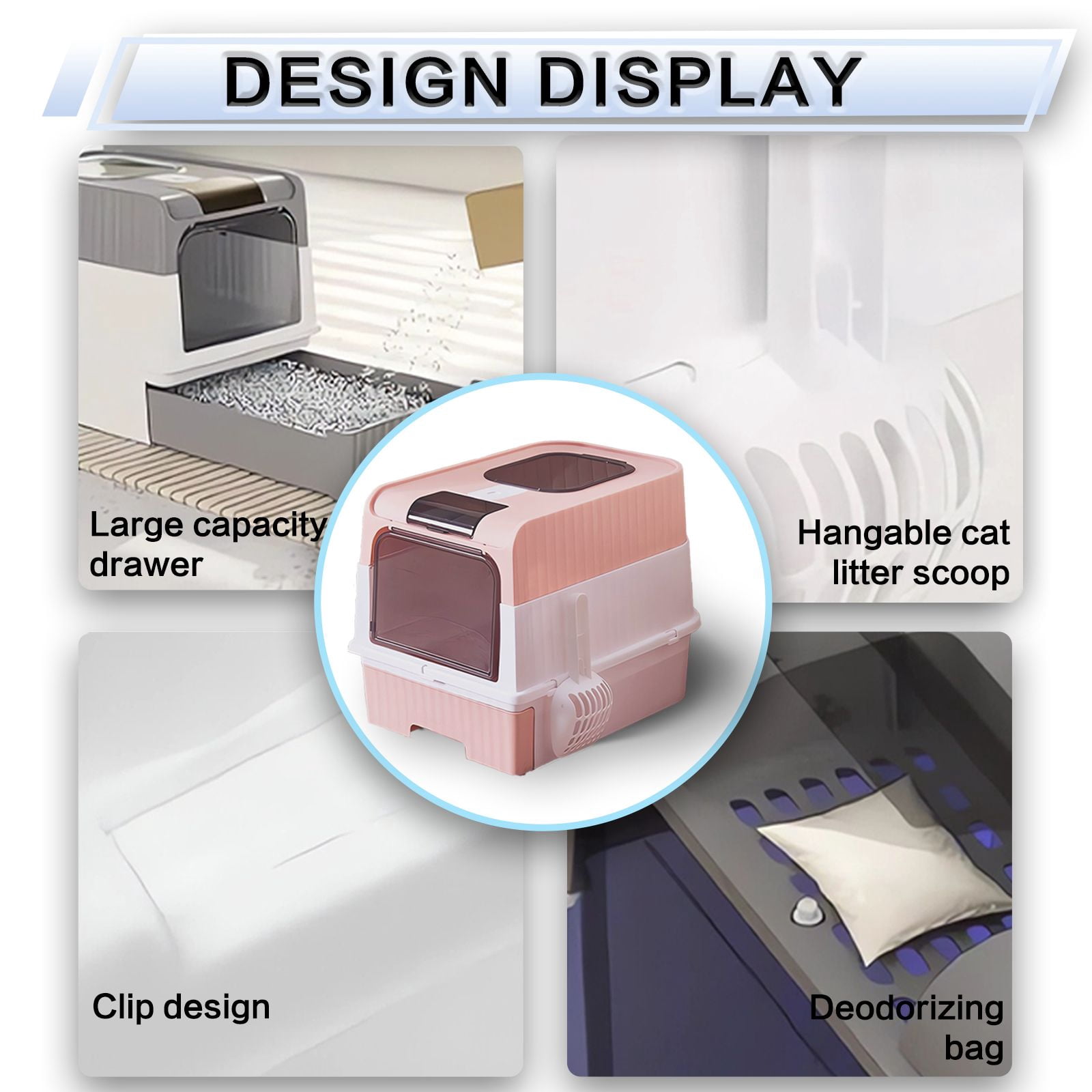 Ultimate Enclosed Cat Litter Box with Easy Clean Drawer & Anti-Spill Design for Large Capacity