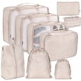 thumbnail image 1 of Billuyoard Organizador de cubos de embalaje de 9 piezas, ropa, zapatos, sujetador, maleta, bolsa de almacenamiento con cordón, suministros de Almacenamiento y organización del hogar Beige, 1 of 6