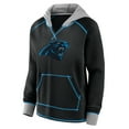 thumbnail image 2 of Women's Logo Athletic Black Carolina Panthers Boom Fleece Pullover V-Neck Hoodie, 2 of 3