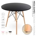 thumbnail image 4 of Mesa redonda de Madera Mirel estilo minimalista Moderno 120 cm negro, 4 of 10