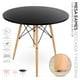 thumbnail image 4 of Mesa Redonda De Madera Estilo Minimalista Moderno 80 cm Negro Mirel Mesa, 4 of 10