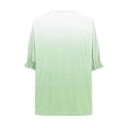 thumbnail image 4 of Aofany Plus Size Blouses for Women Pleated Puff Short Sleeve Tunic Tops Casual Summer Round Neck Gradient T Shirts, 4 of 4