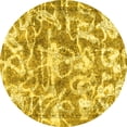 thumbnail image 1 of Ahgly Company Indoor Round Abstract Yellow Modern Area Rugs, 7' Round, 1 of 4