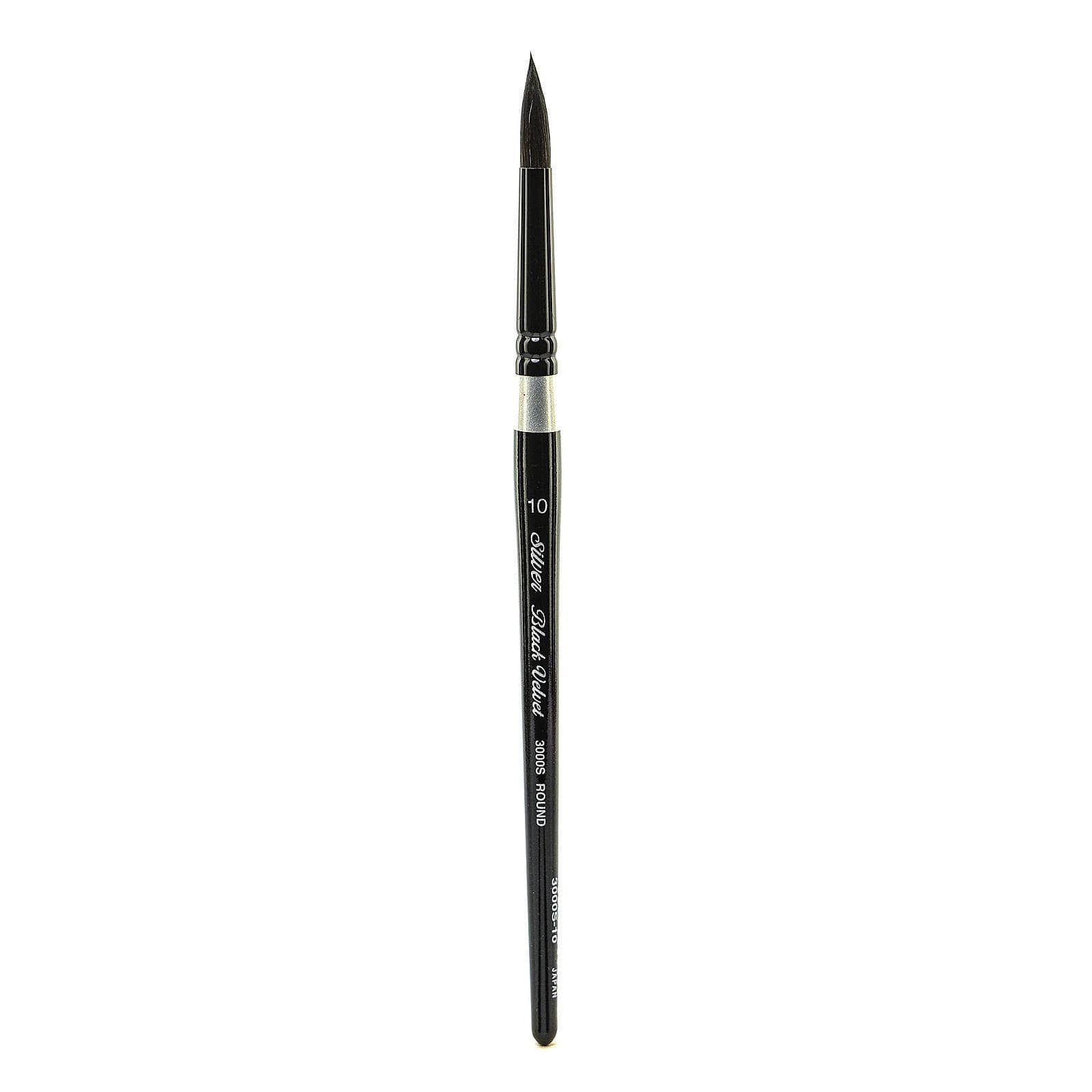 Silver Brush 3000S-8 Black Velvet Short Handle Blend Squirrel and Risslon  Brush, Round, Size 8