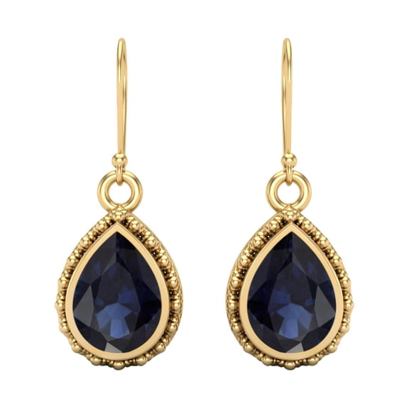 Mooneye 7x5mm Pear Blue Sapphire 925 Sterling Silver Gold Vermeil Teardrop Women Gifts Earrings