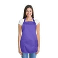 thumbnail image 2 of DALIX Apron Commercial Restaurant Home Bib Spun Poly Cotton Kitchen Aprons (2 Pockets) in Purple, 2 of 6
