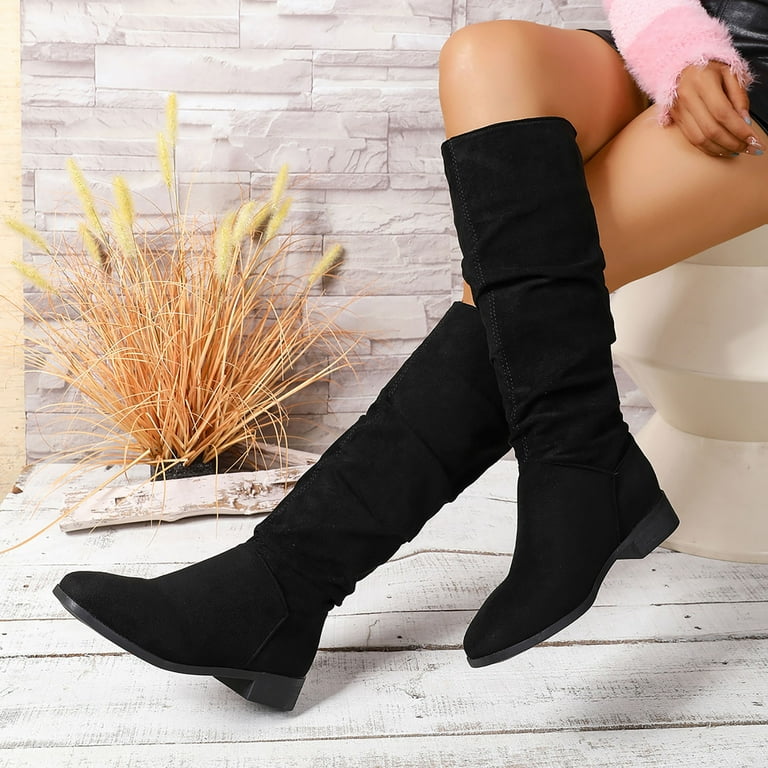Wide Calf Tall Suede Black Boots Rokment Slouch Knee High Boots For Women 2025 Trendy Fall Winter Suede Low Heel Wide Calf Slouchy Dress Tall Boots Khaki Size Wide Calf Tall Suede Black Boots Rokment Slouch Knee High Boots For Women 2025 Trendy Fall Winter Suede Low Heel Wide Calf Slouchy Dress Tall Boots Khaki Size