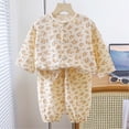 thumbnail image 2 of JUMEYU Pajamas for Kids Set Cute Pajamas for Girls Fiber Long Sleeve & Pants Pj Set Tween Size 9-10 (Orange,9-10 Years), 2 of 4