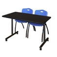 thumbnail image 6 of Regency Kobe 66 x 24 in. Mobile T-Base Training Table- Beige, 2 M Stack Chairs- Grey, 6 of 7