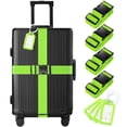 thumbnail image 1 of Set de correas y etiquetas para equipaje Gostwo Green (4 correas, 4 etiquetas), 1 of 6