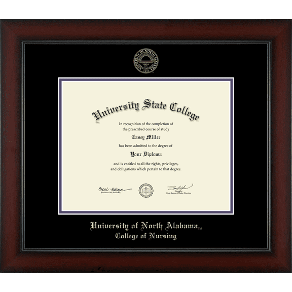 University of North Alabama College of Nursing Diploma Frame, Document Size 11" x 8.5"