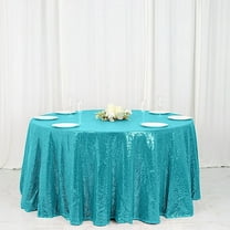 BalsaCircle 120" Sequin Round Tablecloth Turquoise