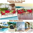 thumbnail image 6 of Patiojoy 4PCS Patio Rattan Furniture Set Wood Frame Cushioned Sofa with Coffee Table Sectional Conversation Sofa Set for Garden Red, 6 of 8