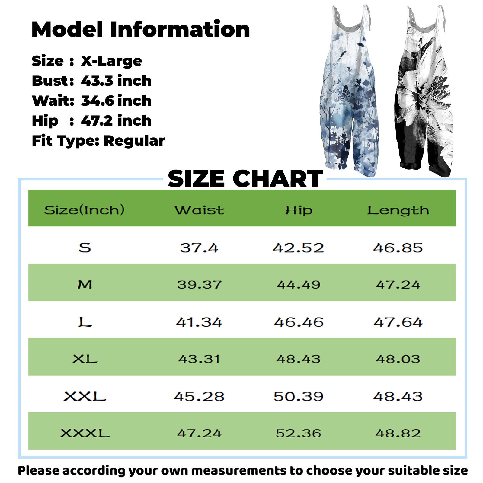 Kddylitq Women's Shoulder Strap Jumpsuit 2024 Fashion Print Casual ...