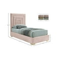 thumbnail image 3 of Meridian Furniture Nora Rich Pink Velvet Twin Bed with Gold/Chrome Legs Included, 3 of 15
