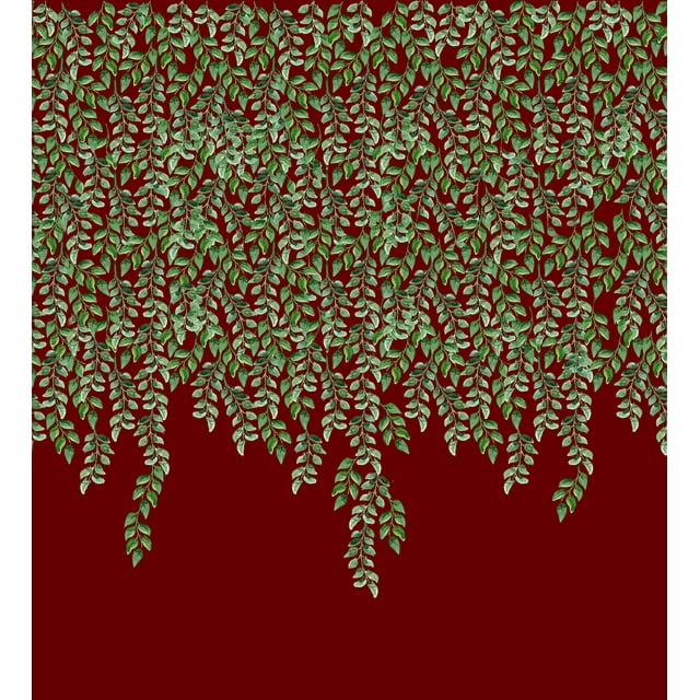 Soimoi Modal Satin Fabric Leaves Panel Printed Craft Fabric by the Yard 42 Inch Wide