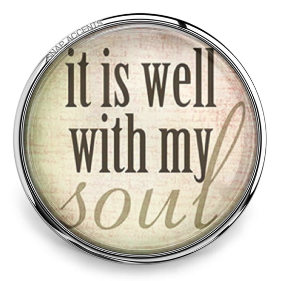 Snap Jewelry It Is Well With My Soul, Multi-color Ginger Charm 18MM Button, For Interchangeable DIY Customizable Accessories