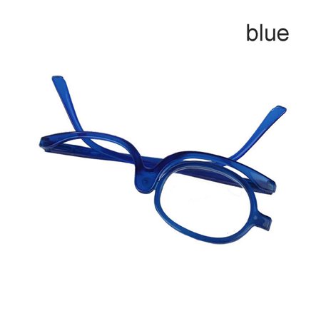 Rotatable Single-sided Vision Care Unilateral Makeup Glasses Folding Reading Glasses Presbyopia Eyeglasses Single Frame BLUE STRENGTH +2.00