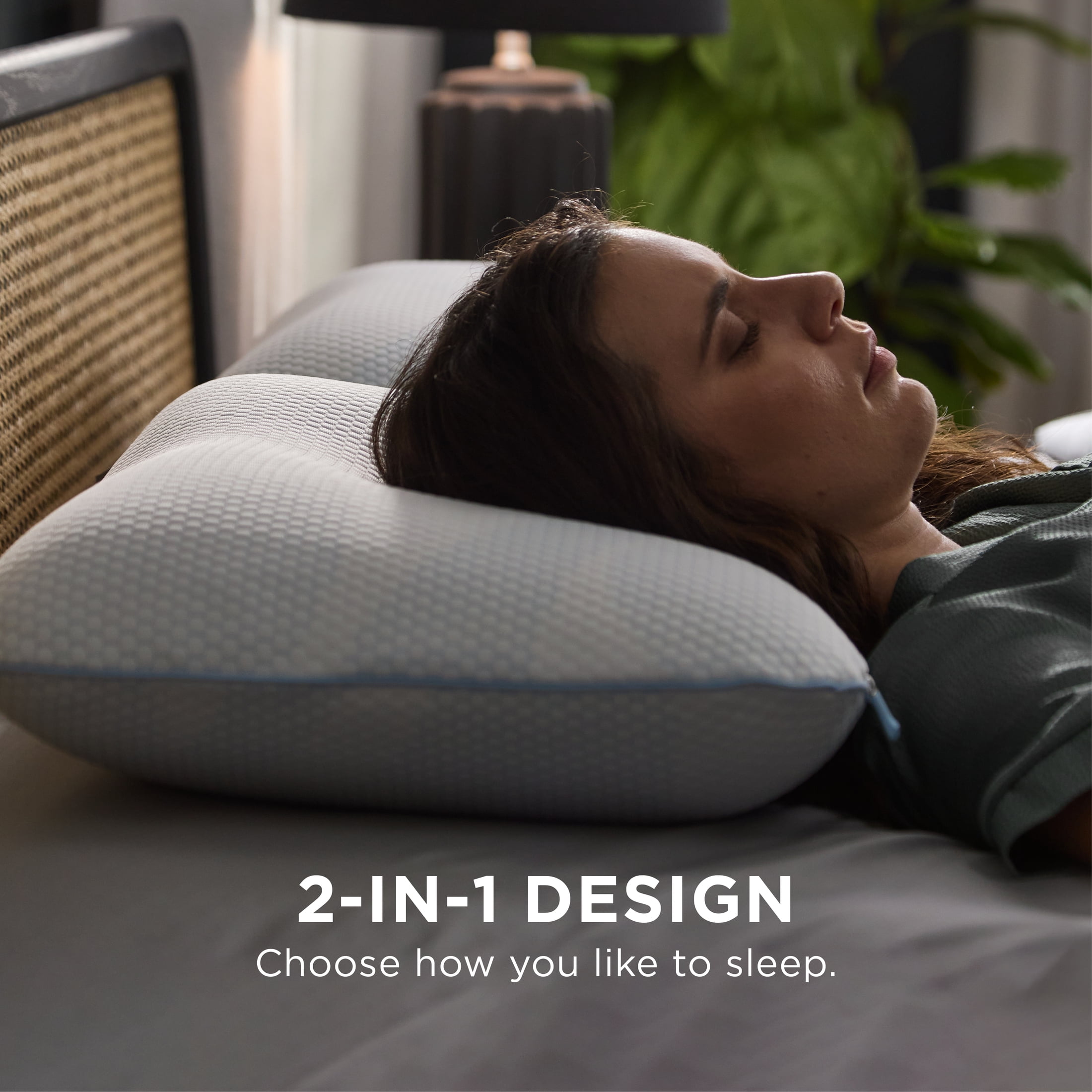 Tempur-Pedic Dual-Sided Bed Pillow and Cooling, Standard/Queen, for Adult Back and Side Sleepers