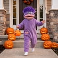 thumbnail image 7 of Funny Big Mouth Monster One-Piece Pajamas with 1 Comb, Oversized Fleece One Piece Pajamas for Women & Men, Halloween Costume Long Sleeves Soft Plush Loungewear，Purple L, 7 of 7