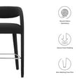 thumbnail image 5 of Modway Pinnacle Boucle Upholstered Bar Stool Set of Two in Black Silver, 5 of 10