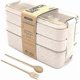 thumbnail image 1 of Lunch Box, Lunch Box 3 Layers 900ml, Organic Bento Box Made Weizen Weizen, 1 of 5