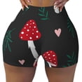 thumbnail image 2 of Lsque Amanita Mushroom Pattern High Waisted Biker Shorts for Women-Tummy Control Fitness Athletic Workout Running Yoga Gym Shorts,Moisture-Wicking-Small, 2 of 9